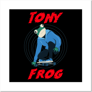 Frog On Skateboard Posters and Art